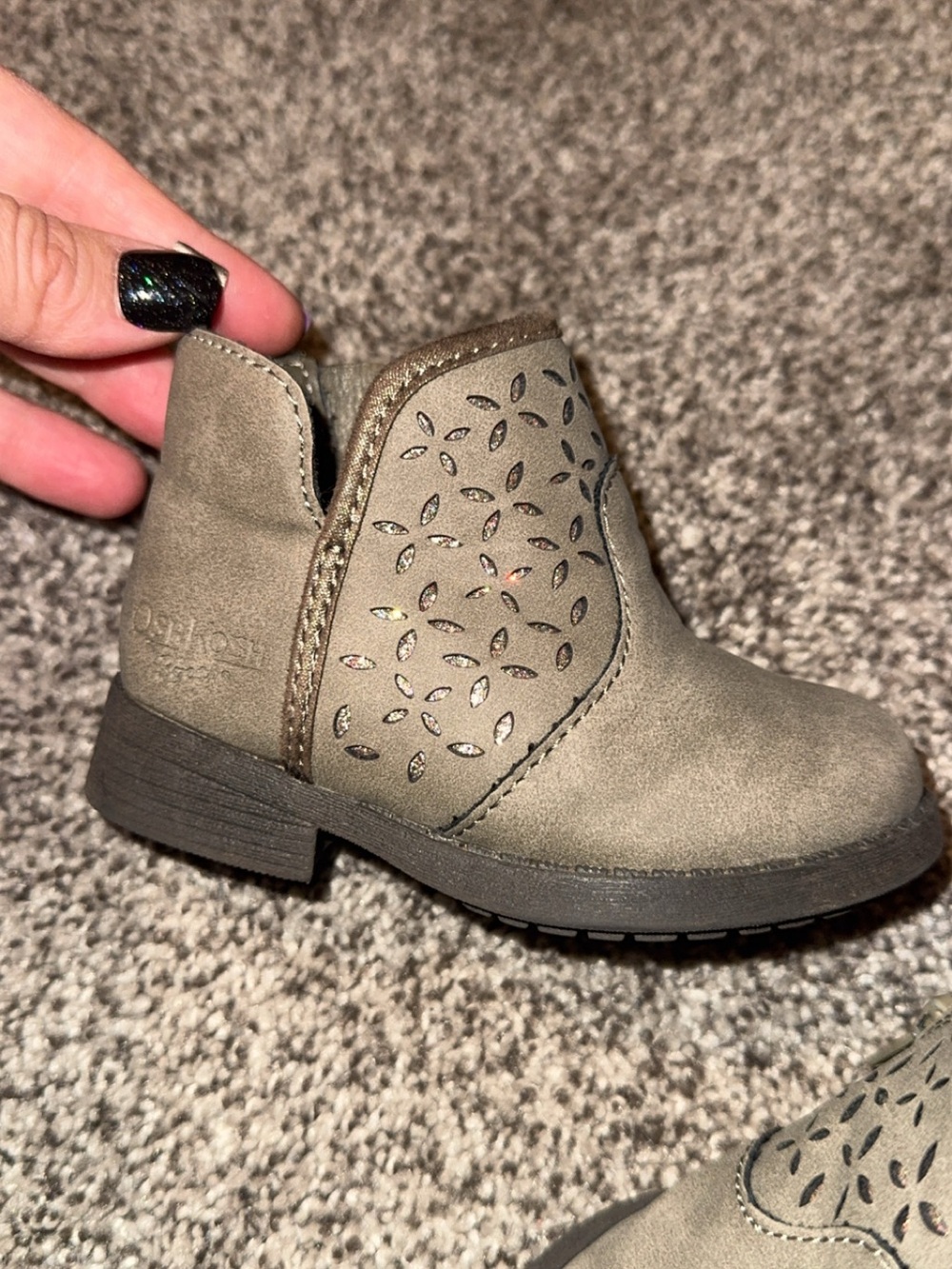 OshKosh B'gosh Taupe Cutout Ankle Boot